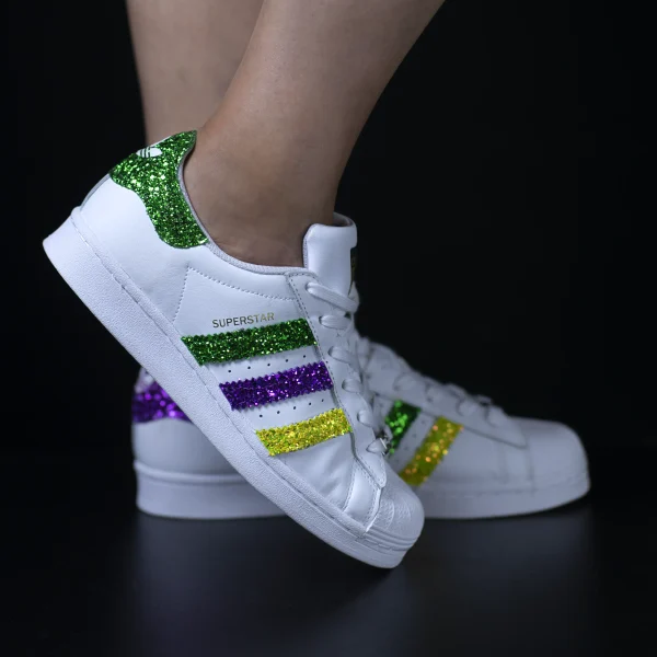 superstar first class adidas sneakers personalizzate glitter da dressed